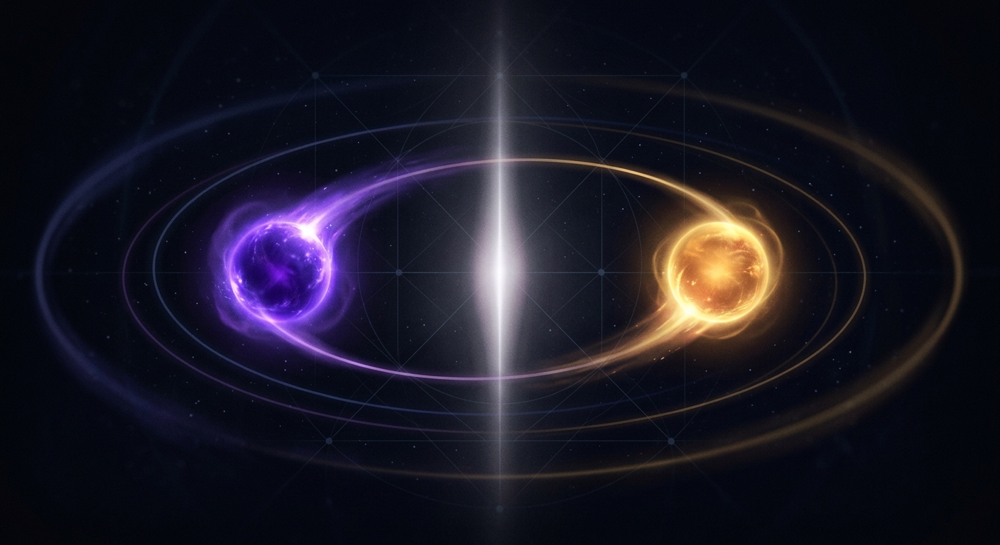Abstract glowing orbs representing Kundali and Ashtakoot Guna Milan compatibility alignment