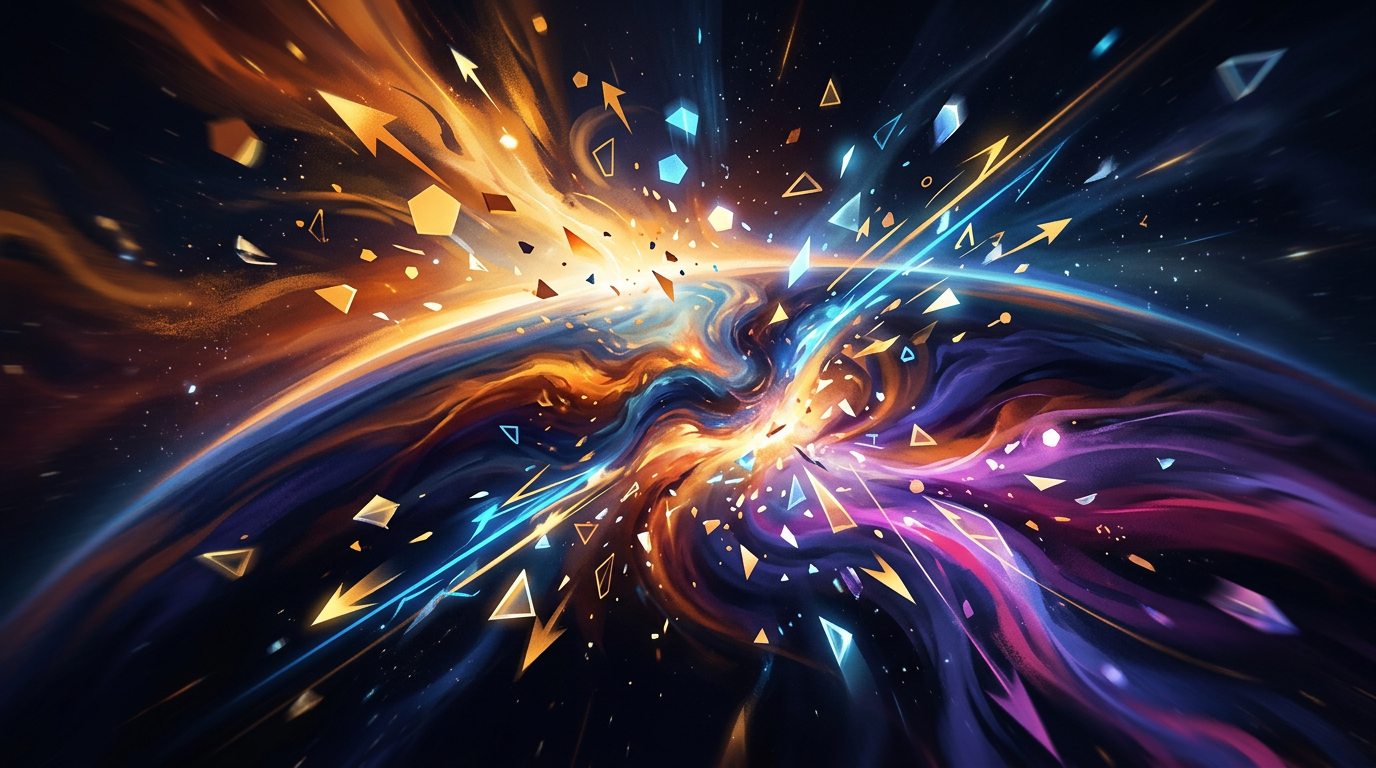 Abstract art showing Sagittarius Rising and Gemini Descendant Jupiter fire signs energy