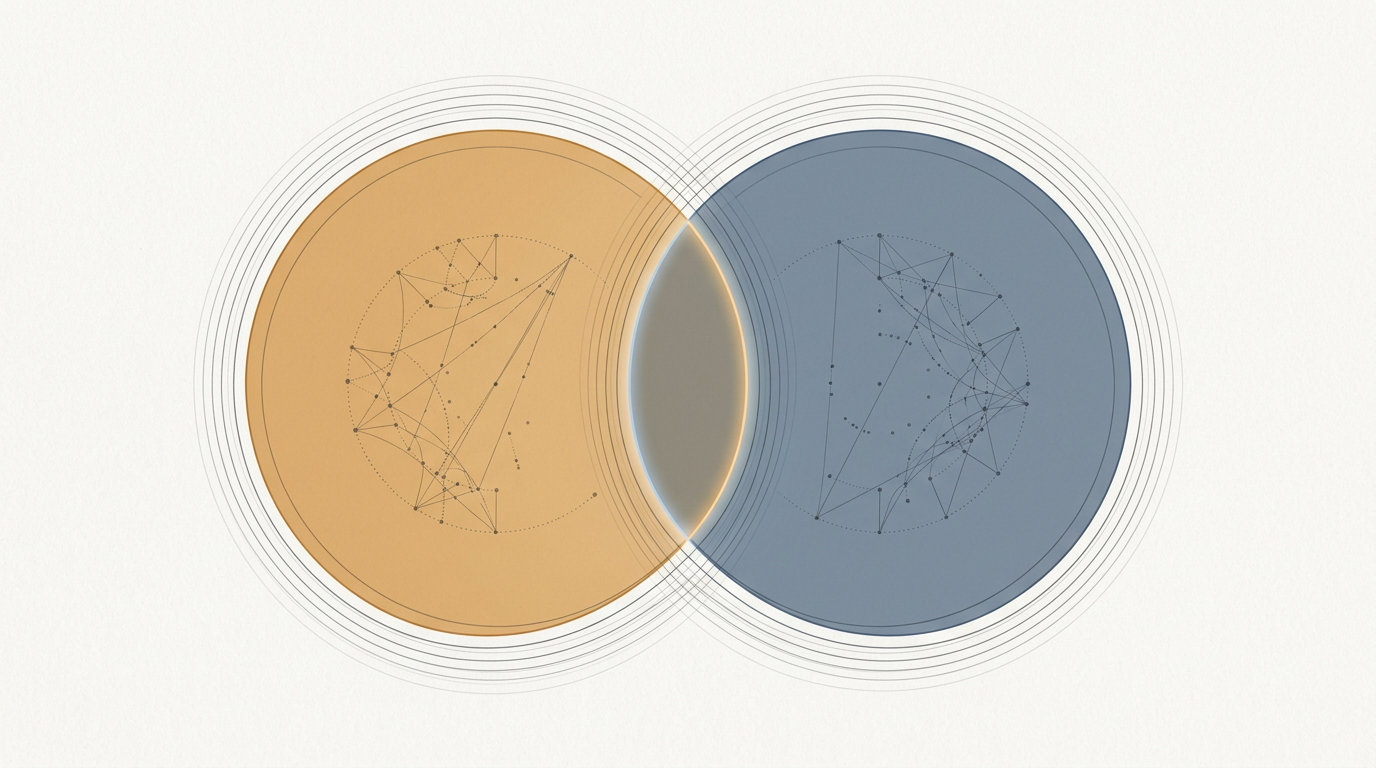Two overlapping birth charts in synastry showing North Node and Vertex point alignment