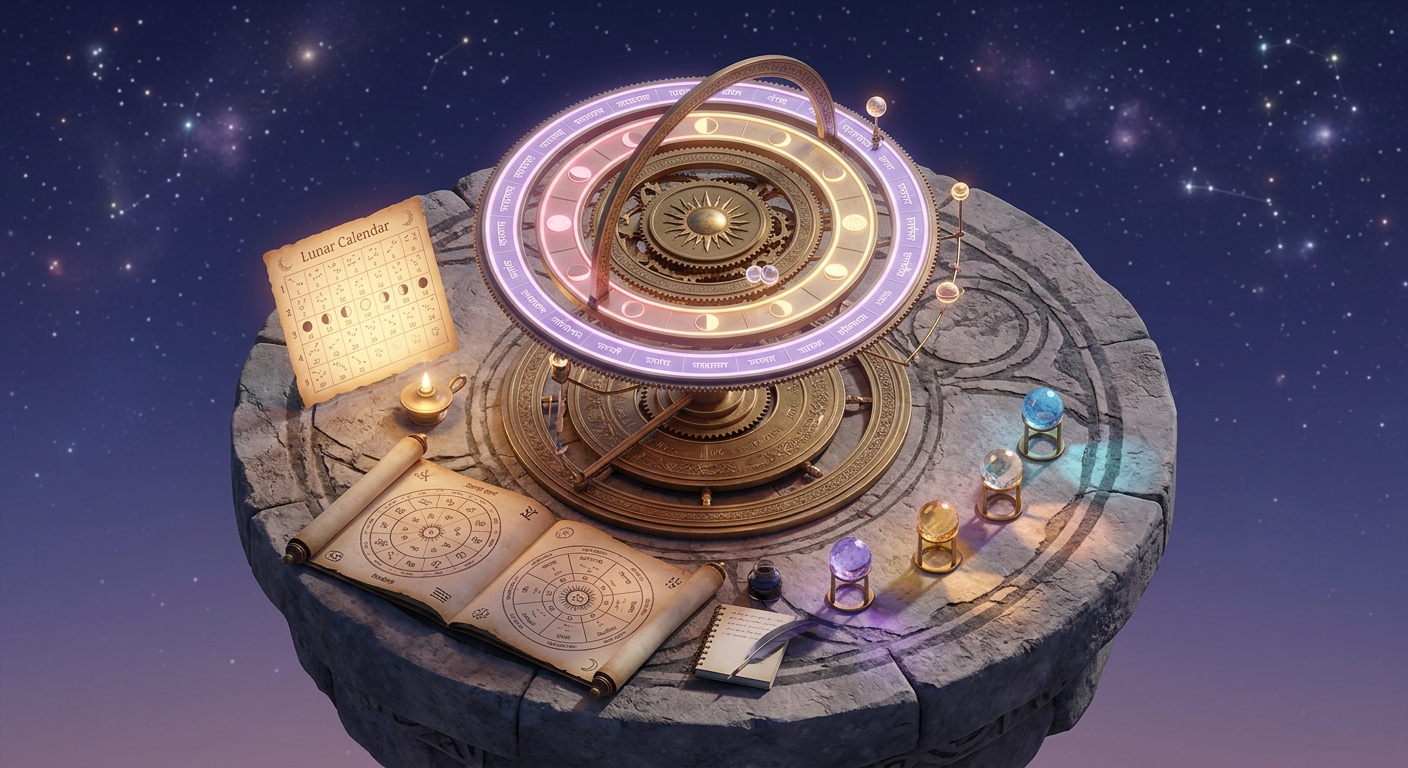 Isometric Vedic astrology Nakshatra and Rashi compatibility chart analysis space